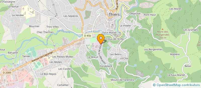 localisation de l'entreprise ETABLISSEMENTS RICORNET ET CIE à THIERS