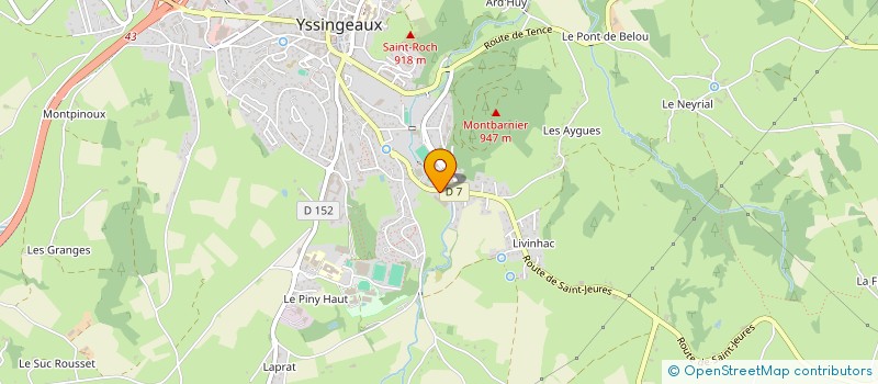 localisation de l'entreprise ETABLISSEMENTS SAHUC MATERIAUX à YSSINGEAUX
