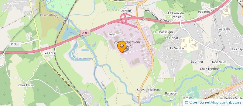 localisation de l'entreprise ETABLISSEMENTS SAUZEDDE RODIER ET CIE à THIERS