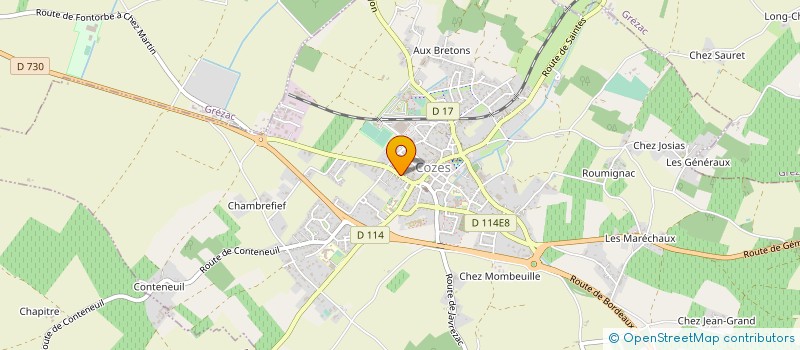 localisation de l'entreprise ETABLISSEMENTS SIMON à COZES