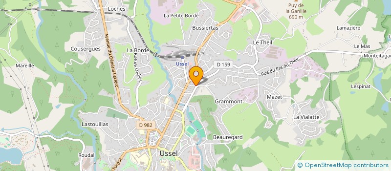 localisation de l'entreprise ETABLISSEMENTS SOUBRANGE à USSEL