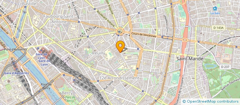 localisation de l'entreprise ETABLISSEMENTS THOUVENOT à PARIS