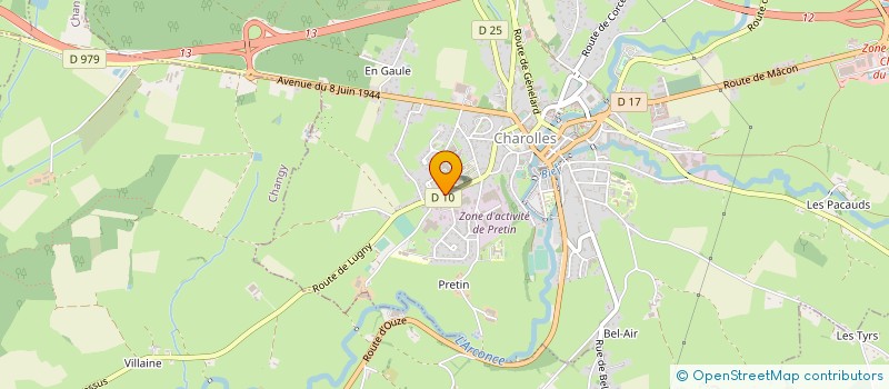 localisation de l'entreprise ETABLISSEMENTS TREUILLET à CHAROLLES
