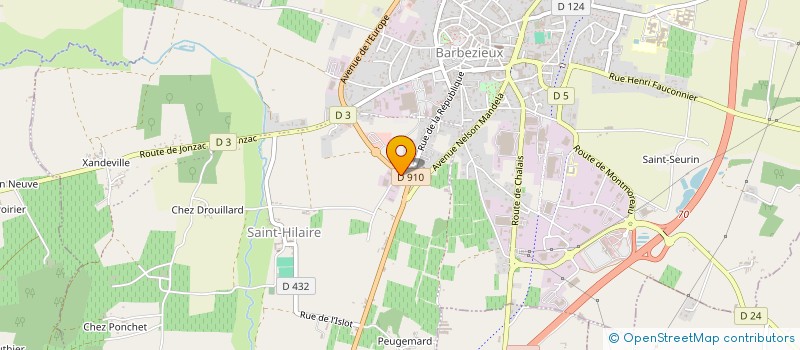 localisation de l'entreprise ETABLISSEMENTS VALIN SARL  BARBEZIEUX-SAINT-HILAIRE