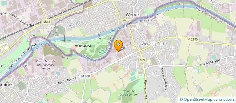 localisation de l'entreprise ETABLISSEMENTS VANDENHOVE à WERVICQ-SUD
