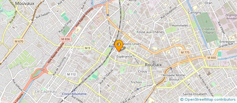localisation de l'entreprise ETABLISSEMENTS VOREUX LAUWERS à ROUBAIX
