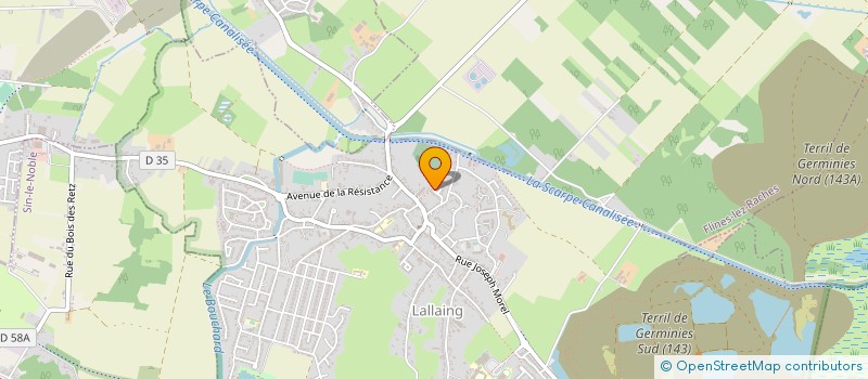 localisation de l'entreprise ETANCHEITE BARDAGE DU NORD à LALLAING