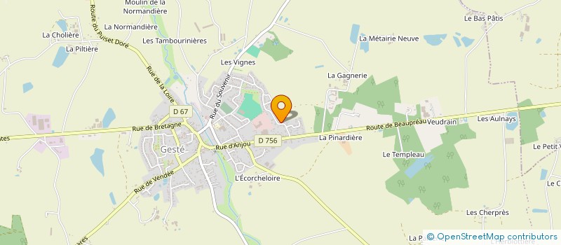 localisation de l'entreprise ETANCHEITE - ISOLATION - COUVERTURE - BA à BEAUPREAU-EN-MAUGES