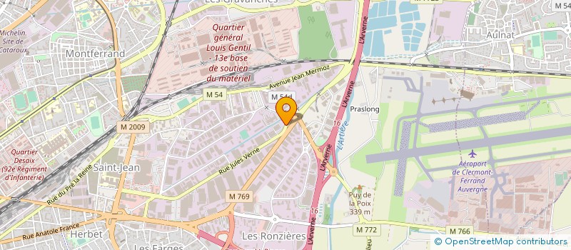 localisation de l'entreprise ETELLIN MENUISERIES à CLERMONT-FERRAND