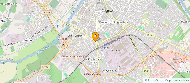 localisation de l'entreprise ETEVENARD/GISCOS à COGNAC