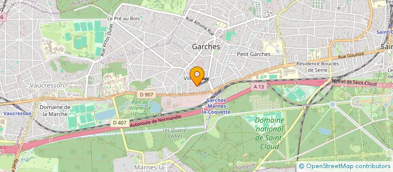 localisation de l'entreprise ETHIC-AERO ETUDE ET TRAITEMENT DE L'INFORMATION CODIFIEE AERONAUTIQUE à GARCHES