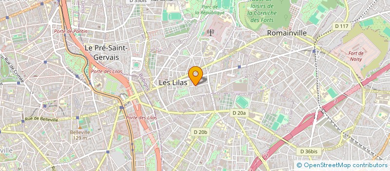 localisation de l'entreprise ETIKA à LES LILAS