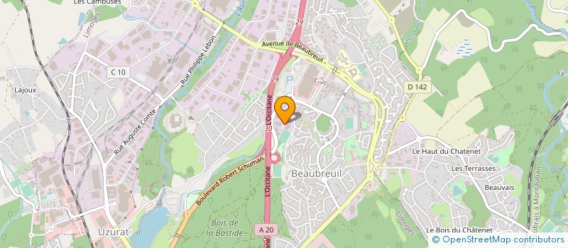 localisation de l'entreprise ETOILE SPORTIVE DE BEAUBREUIL à LIMOGES