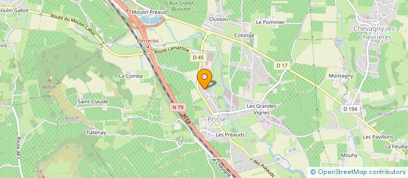 localisation de l'entreprise ETOILE SPORTIVE PRISSE-MACON à PRISSE