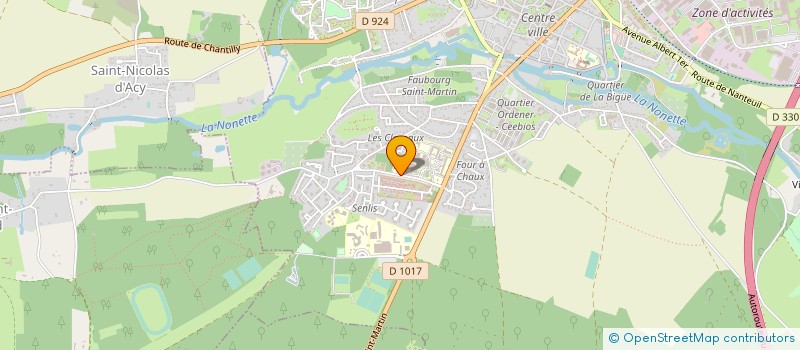 localisation de l'entreprise ETRE LA, ACCOMPAGNER EN SOINS PALLIATIFS DANS LE DEPARTEMENT DE L'OISE  SENLIS