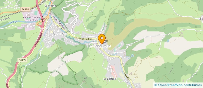 localisation de l'entreprise ETS CABIRON SA à LA CANOURGUE