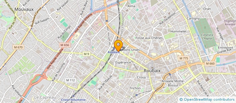 localisation de l'entreprise ETS COQ HARDI ET HARMONIE à ROUBAIX