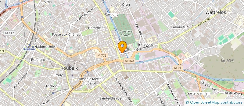 localisation de l'entreprise ETS COQUANT SA  ROUBAIX