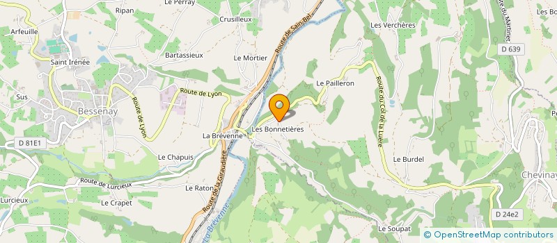 localisation de l'entreprise ETS CUISINIER CEDRIC  CHEVINAY