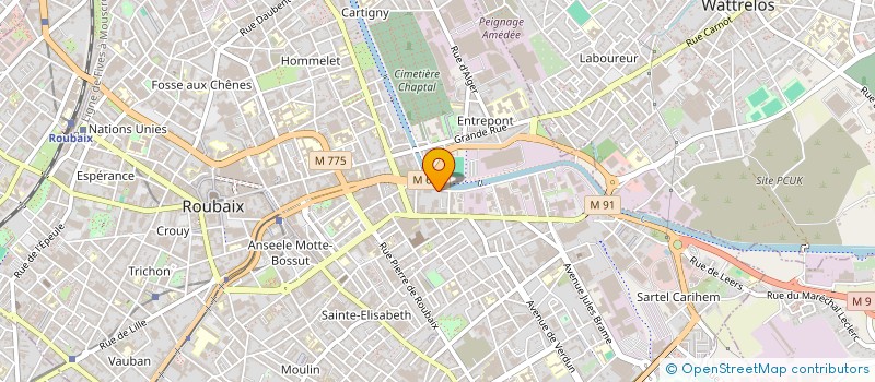 localisation de l'entreprise ETS CUVELIER à ROUBAIX