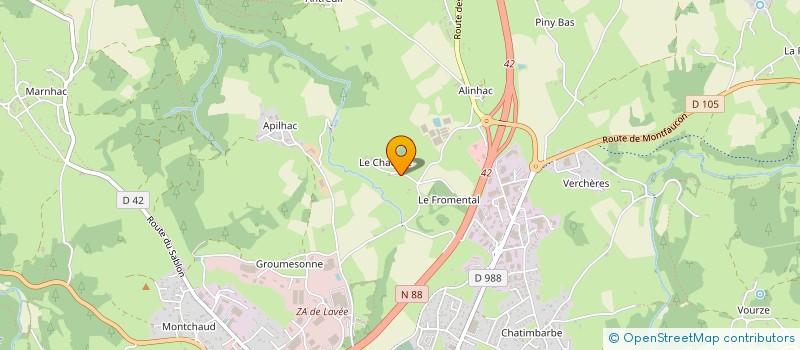 localisation de l'entreprise ETS D.GUILLAUMOND  YSSINGEAUX