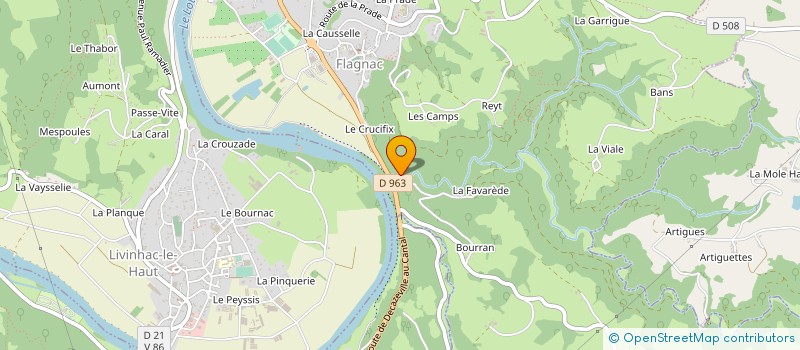 localisation de l'entreprise ETS DESTRUELS-BOUYGUES à FLAGNAC