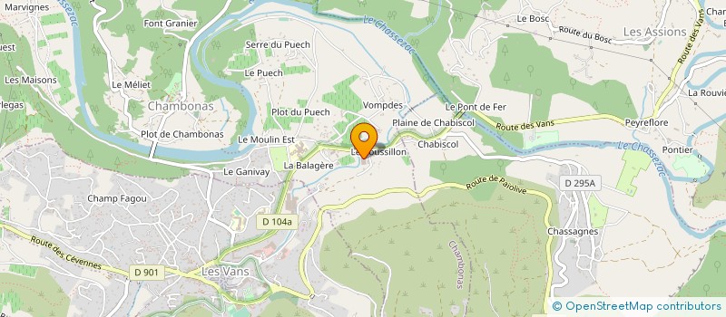 localisation de l'entreprise ETS FABRE à CHAMBONAS