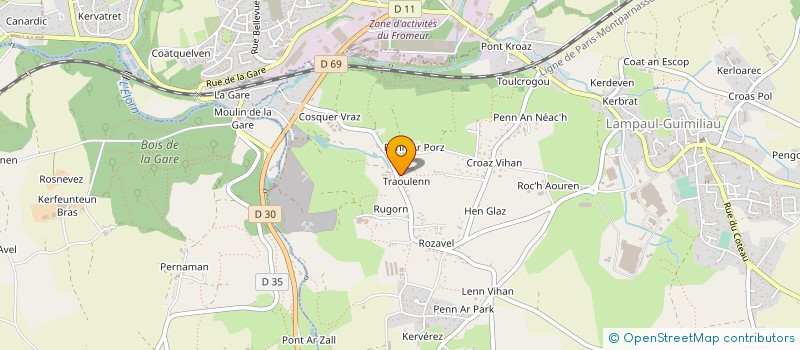 localisation de l'entreprise ETS FRANCOIS GUILLERM  LAMPAUL-GUIMILIAU