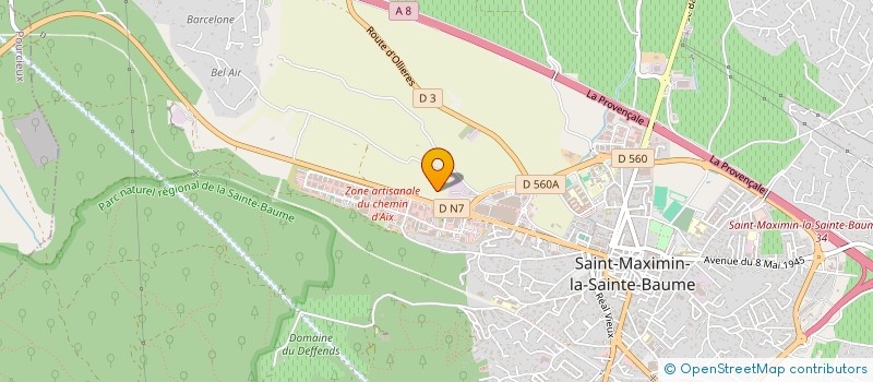 localisation de l'entreprise ETS GEORGES LOMBARD à ST MAXIMIN LA STE BAUME
