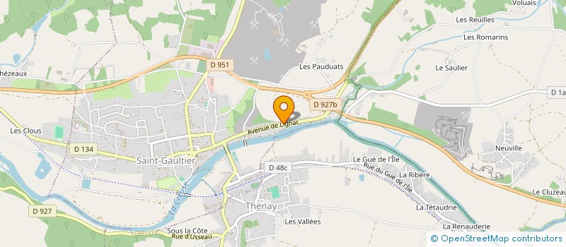 localisation de l'entreprise ETS GREGOIRE SARL à SAINT-GAULTIER