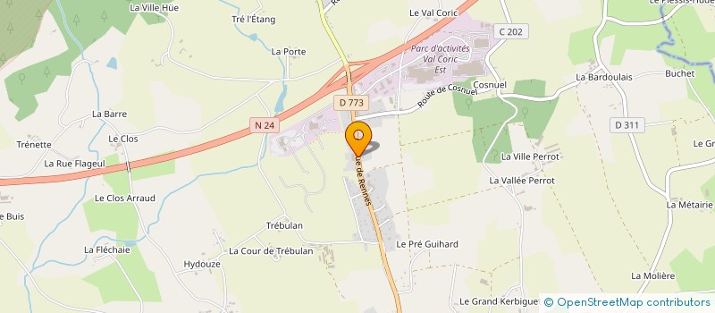 localisation de l'entreprise ETS GUER COET AUTOMOBILES à GUER