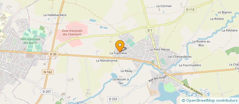 localisation de l'entreprise ETS HUCHET SARL à ARON