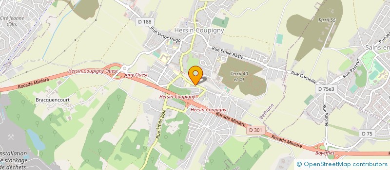 localisation de l'entreprise ETS LECLERCQ à HERSIN-COUPIGNY
