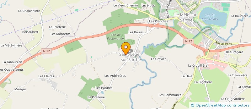 localisation de l'entreprise ETS NICOBAT à SAINT-LEGER-SUR-SARTHE