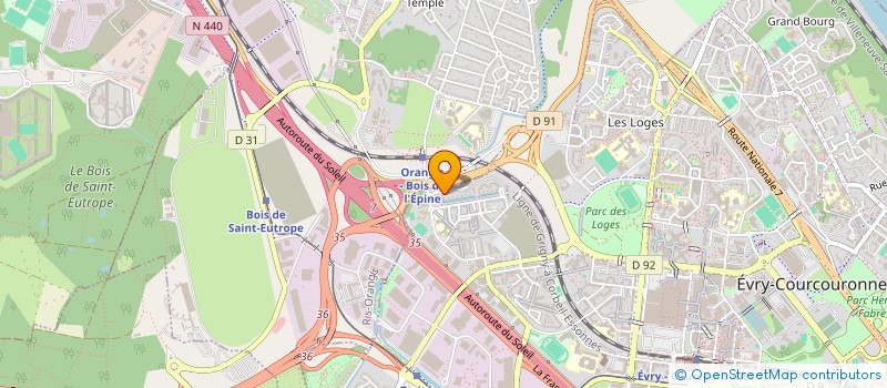 localisation de l'entreprise ETS PELLAUD ET YASSI à EVRY-COURCOURONNES