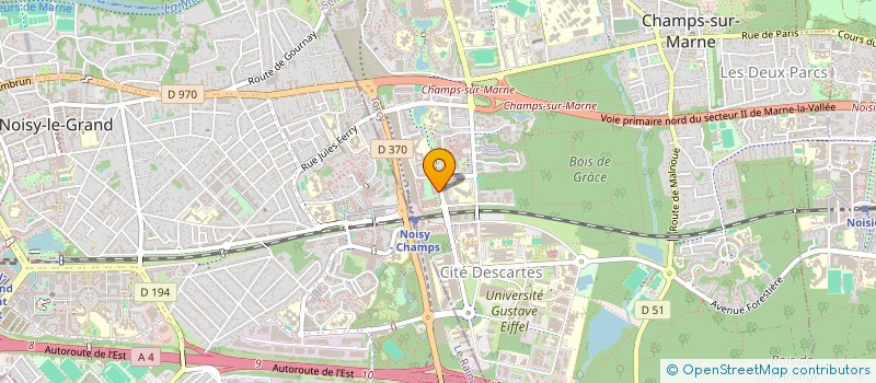 localisation de l'entreprise ETS PUBLIC AMENAGEMENT VILLE NOUVELLE  CHAMPS-SUR-MARNE