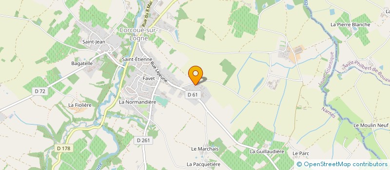 localisation de l'entreprise ETS PUBLIC SOCIAL LEJEUNE à CORCOUE-SUR-LOGNE