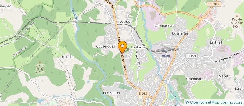 localisation de l'entreprise ETS SALAGNAC ET FILS à USSEL