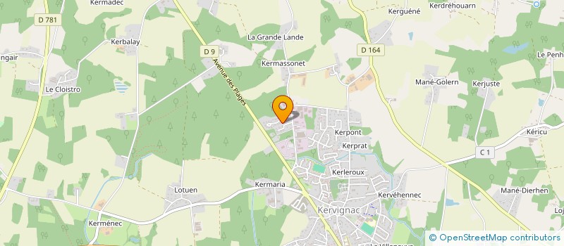 localisation de l'entreprise ETTEX à KERVIGNAC