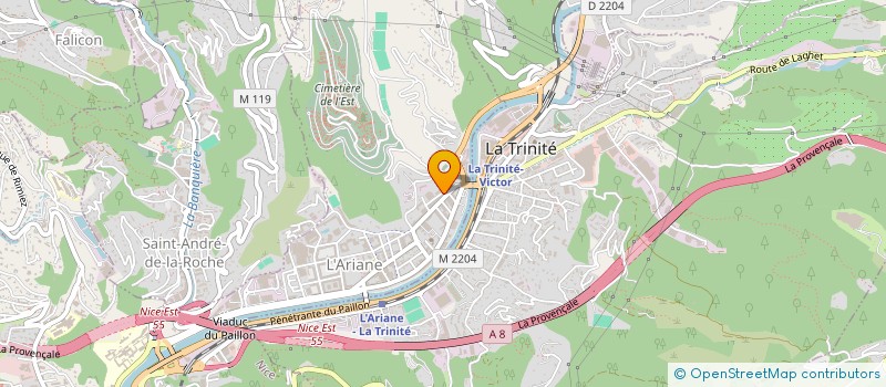 localisation de l'entreprise ETUD TECHN FABRIC CHARPENTES COUVERTURES à NICE