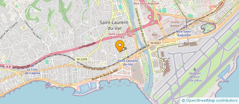 localisation de l'entreprise ETUDE CHAUFFAGE PLOMBERIE CLIMATISATION à SAINT-LAURENT-DU-VAR