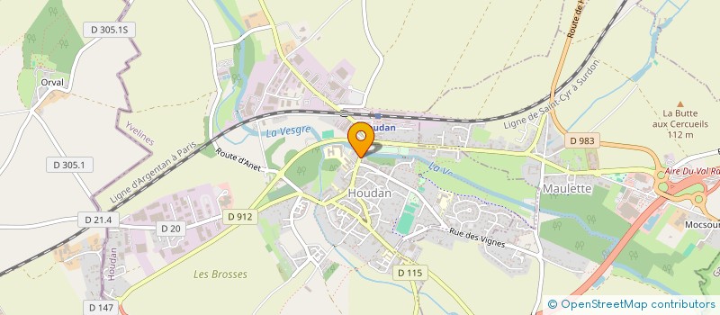 localisation de l'entreprise ETUDE DE RESEAUX TECHNIQUES  HOUDAN