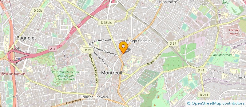 localisation de l'entreprise ETUDE RECHERC ACTIV PHYSIQUE SPORT EDUCA à MONTREUIL