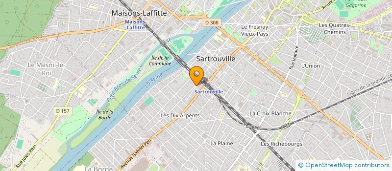 localisation de l'entreprise ETUDE RECHERC ACTIVITE PHYSIQUE SPORTIVE  SARTROUVILLE