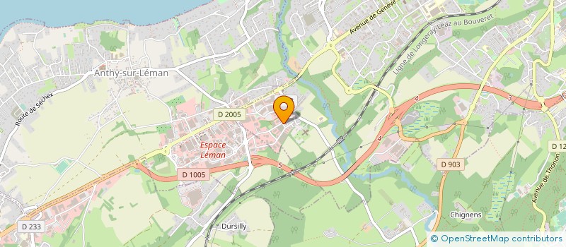 localisation de l'entreprise ETUDES DE STRUCTURES ET DE BETON ARME à THONON-LES-BAINS