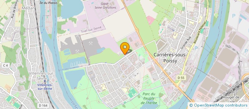 localisation de l'entreprise ETUDES ET ESPACES VERTS  CARRIERES-SOUS-POISSY