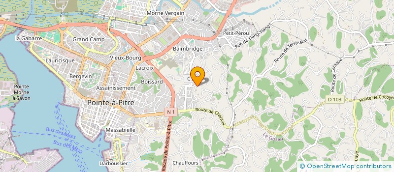 localisation de l'entreprise ETUDES MANAGEMENT INGENIERIE à LES ABYMES