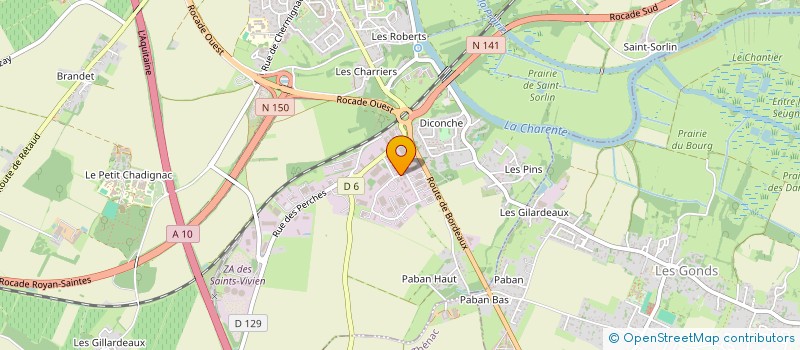 localisation de l'entreprise ETUDES REALIS EQUIP INDUSTRIEL à SAINTES
