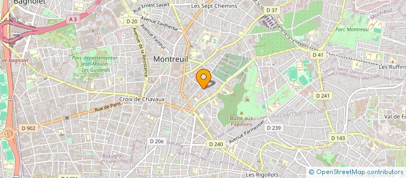 localisation de l'entreprise ETUDES REALISATION TRAVAUX BANCAIRES à MONTREUIL
