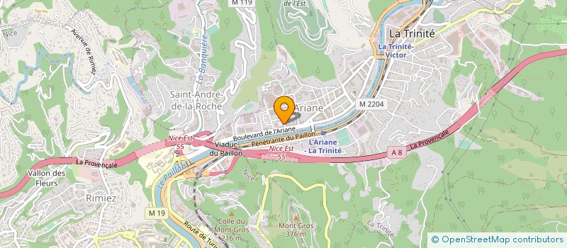 localisation de l'entreprise ETUDES REALISATIONS CHARPENTES BATIMENT  NICE